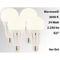 Luminea High-Power-LED-Lampe E27, 23 Watt, 2.400 Lumen, 3000 K, 4er-Set Luminea