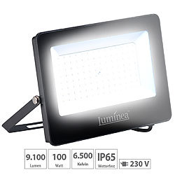 Luminea Wetterfester LED-Fluter, 100 W, 9.100 lm, IP65, 6500 K, tageslichtweiß Luminea Wetterfester LED-Fluter (tageslichtweiß)