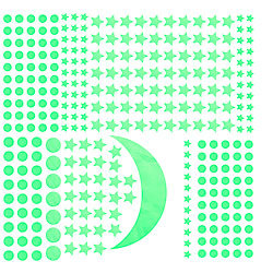 infactory Phosphoreszierende Sternenhimmel-Wandsticker, 300er-Set, für Raufaser infactory Selbstleuchtender Sternenhimmel "glow in the dark"