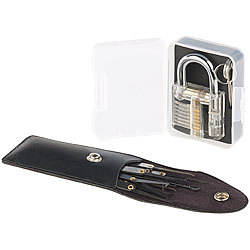 AGT Lockpicking-Set mit 17-teiliger Dietrich-Tasche und 4 Übungsschlössern AGT 