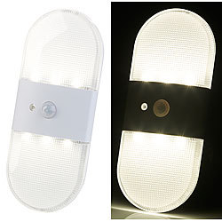 PEARL Batterie-LED-Wandleuchte, Bewegungs- & Licht-Sensor, 80 Lumen, IP44 PEARL Batteriebetriebene LED-Wand-Leuchten mit Bewegungsmeldern & Licht-Sensoren