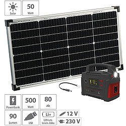 revolt Powerstation & Solar-Generator mit 60-W-Solarpanel, 420 Wh, bis 600 W revolt 2in1-Solar-Generatoren & Powerbanks, mit externer Solarzelle