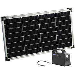 revolt Solar-Strom-Set mit Generator-Powerbank & 50-Watt-Solarpanel, 97 Wh revolt 2in1-Solar-Generatoren & Powerbanks, mit externer Solarzelle