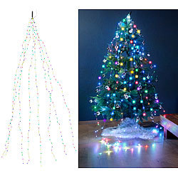 Lunartec Christbaum-Überwurf-Lichterkette, 320 bunte LEDs, 8 Girlanden, je 4 m Lunartec Weihnachtsbaum-Überwurf-Lichterketten mit Farbwechsel