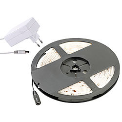 Lunartec LED-Streifen LE-300WA, weiß, 5m, Outdoor IP65 & Netzteil Lunartec LED-Lichtbänder Outdoor