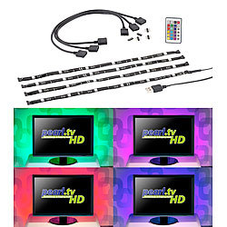 4x RGB LED TV Streifen Backlight Hintergrund Beleuchtung bluetooth USB  ✦