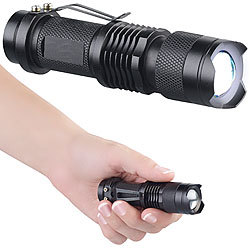 PEARL Taschenlampe mit 3-Watt-Cree-LED & 3 Leuchtmodi, 150 lm, fokussierbar PEARL LED-Taschenlampen