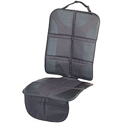 Lescars Premium-Kindersitz-Unterlage mit 2 Netztaschen, Isofix-geeignet Lescars Autositz-Schutzunterlagen mit Netztaschen