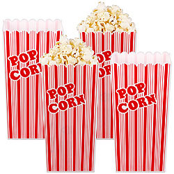 infactory 4er-Set wiederverwendbare Popcorn-Boxen, 2 Liter, rot-weiß gestreift infactory Wiederverwendbare Popcorn-Boxen 