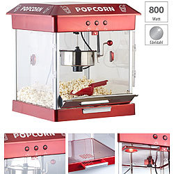 Rosenstein & Söhne Profi-Gastro-Popcorn-Maschine mit Edelstahl-Topf, 800 Watt Rosenstein & Söhne Popcornmaschinen