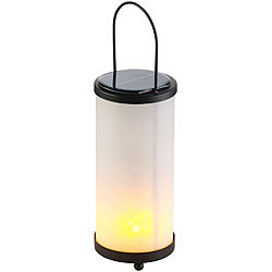 Lunartec Solar-LED-Laterne, Glas/Metall, realistischer Fackel-Effekt, 96 LEDs Lunartec Solar-Laternen mit flackernden LEDs 
