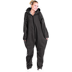 PEARL basic Jumpsuit aus flauschigem Fleece, schwarz, Größe M PEARL basic Jumpsuits