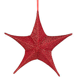 Britesta 2er-Set faltbare Weihnachtssterne zum Aufhängen, rot glitzernd, Ø 40cm Britesta