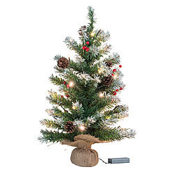 Britesta Deko-Weihnachtsbaum mit 30 LEDs, Pinienzapfen und Eibenbeeren, 60 cm Britesta Tisch-LED-Weihnachts-Nadelbaum
