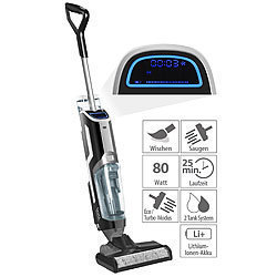 Sichler Haushaltsgeräte 3in1-Boden-Wischsauger mit Akku, Nass & Trocken, UV-Reinigung, 80 W Sichler Haushaltsgeräte Akku-Boden-Wasch-Sauger