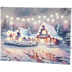 infactory Wandbild "Winterdorf" mit LED-Beleuchtung, 40 x 30 cm infactory LED-Weihnachts-Wandbilder