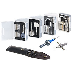 AGT Profi-Lockpicking-Set mit 19 Werkzeugen und 4 Übungsschlössern AGT