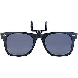PEARL Sonnenbrillen-Clip in klassischem Retro-Look, polarisiert, UV400 PEARL Polarisierende Sonnenbrillen-Clips für Brillenträger