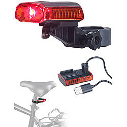 PEARL Akku-Fahrradlichter mit Cree-LED & Halterungen, USB, IPX4, im Set PEARL