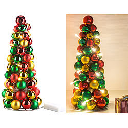 Britesta LED-beleuchtete Weihnachtsbaum-Pyramide mit bunten Kugeln, 30 cm Britesta LED-Kugelpyramiden