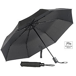 PEARL 2er-Set Automatik-Taschen-Regenschirme, bis 40 km/h, Ø 100 cm PEARL Automatik-Sturm-Taschenschirm