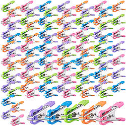 PEARL Soft-Grip-Wäscheklammern mit Doppel-Kleiderhaken, 100 Stück, 5 Farben PEARL