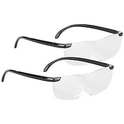 PEARL 2er-Set randlose Vergrößerungs-Brille, 1,6-fach, mit Schutz-Tasche PEARL