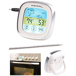 Rosenstein & Söhne Digitales Braten- & Ofenthermometer, Touch-Display, Timer, bis +250 °C Rosenstein & Söhne Digitales Bratthermometer mit kabelgebundenem Temperatur-Fühler