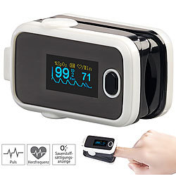 newgen medicals Medizinischer Finger-Pulsoximeter mit OLED-Display und USB-Anschluss newgen medicals Finger-Pulsoximeter mit PC-Datenauswertung