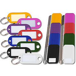 PEARL 480 Schlüsselschilder mit Schlüsselringen, zum Beschriften, 8 Farben PEARL Schlüsselschilder