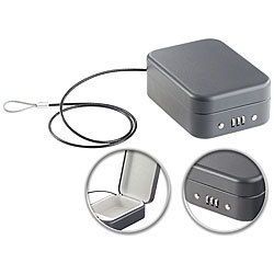 Xcase Mini-Stahl-Safe für Reise & Auto, Zahlenschloss, Sicherungskabel, 0,7l Xcase 
