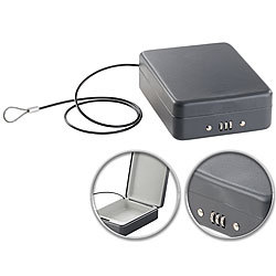 Xcase Mini-Stahl-Safe für Reise & Auto, Zahlenschloss, Sicherungskabel, 1 l Xcase 