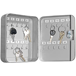Xcase Stahl-Schlüsselschrank für 20 Schlüssel mit 2 Sicherheitsschlüsseln Xcase Schlüsselkästen