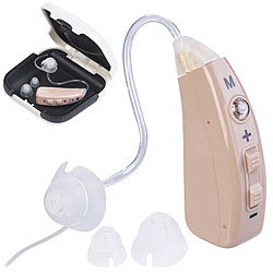 newgen medicals Akku-HdO-Hörverstärker HV-633 mit zwei Klangkulissen-Modi, 42 dB newgen medicals Akku-HdO-Hörverstärker