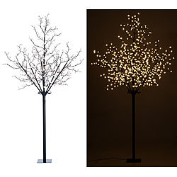 Lunartec LED-Deko-Baum mit 600 beleuchteten Blüten, 250 cm, für innen & außen Lunartec Große LED-Bäume für innen und außen