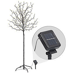 Lunartec XL-Solar-LED-Lichterbaum mit 200 beleuchteten Knospen, 150cm, IP44 Lunartec Solar-Lichterbäume