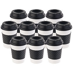 PEARL 10er-Set Coffee-to-go-Becher, Deckel, 350 ml, doppelwandig, BPA-frei PEARL