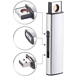 PEARL Elektronisches Akku-USB-Feuerzeug, Glühspirale, windgeschützt, 7 Watt PEARL Elektrische Akku-Feuerzeuge