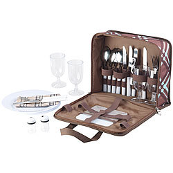 Xcase 30-teiliges Picknick-Set für 4 Personen, inkl. Tasche, Teller, Gläser Xcase Picknick-Sets