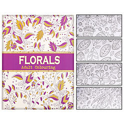 infactory Malbuch für Erwachsene "Florals" mit 32 ornamentalen Pflanzen-Motiven infactory