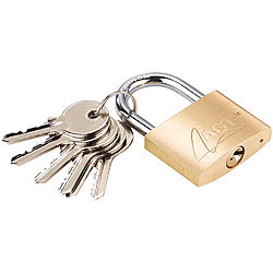 AGT Vorhänge-Schloss aus Messing, 43 mm, 6 Schlüssel AGT Vorhängeschlösser 