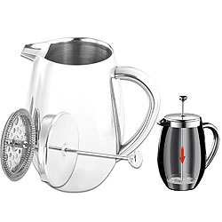 Rosenstein & Söhne Thermo-Kaffeebereiter, French-Press, Edelstahl, doppelwandig, 1 Liter Rosenstein & Söhne Thermo-Kaffeepressen