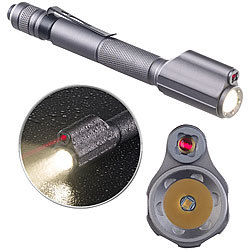 KryoLights 2in1-Profi-Pen-Light, LED-Taschenlampe & Laser-Pointer, 110 lm, 3 W KryoLights 2in1-Taschenlampe und Laserpointer