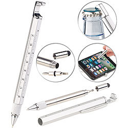 PEARL 7in1-Kugelschreiber mit Touchpen, Schraubendreher, Lineal & mehr PEARL 7in1-Kugelschreiber mit Touchpen
