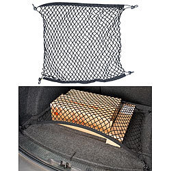 Lescars Anhänger Gepäcknetz: Anhängernetz, umlaufendes Gummiseil, 45 mm  Maschenweite, 150 x 270 cm (Gepäcknetz mit Spannhaken)