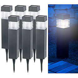 Lunartec 6er-Set moderne Solar-LED-Wegeleuchten mit Dämmerungs-Sensor Lunartec LED-Solar-Wegeleuchten