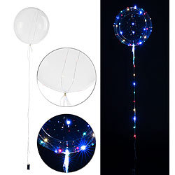 infactory Luftballon mit Lichterkette, 40 Farb-LEDs, Ø 30 cm, transparent infactory Luftballon mit LED-Lichterketten