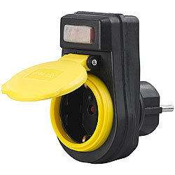 revolt Outdoor-Steckdosenadapter mit Ein/Aus-Schalter, bis 3.680 Watt, IP44 revolt Schaltbare Outdoor-Steckdosen