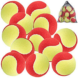 Speeron 12er-Set Tennisbälle, 77 mm für Jugend & Beginner, gelb-rot, Tragenetz Speeron Tennisbälle