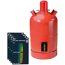 AGT 4er-Set Gasstand-Anzeiger für Gasflaschen, 22-stufige Skala AGT Füllstandsindikatoren für Gasflaschen